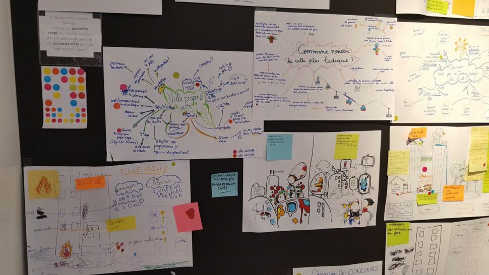 Tableau avec les idées issues d'une séance de créativité