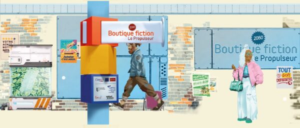 Habillage extérieur de la boutique fiction